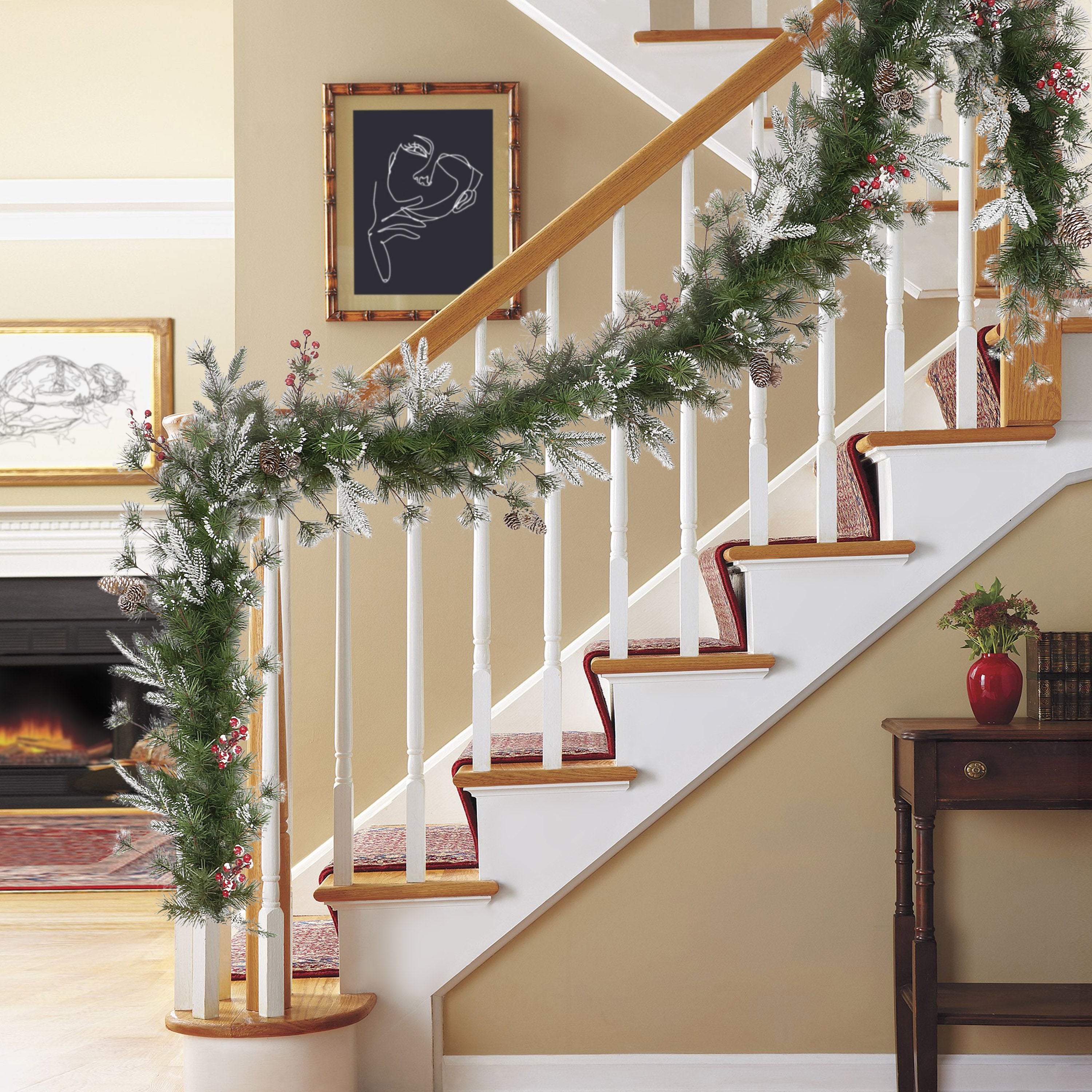 9ft x 10in PE/PVC Decorated Garland
